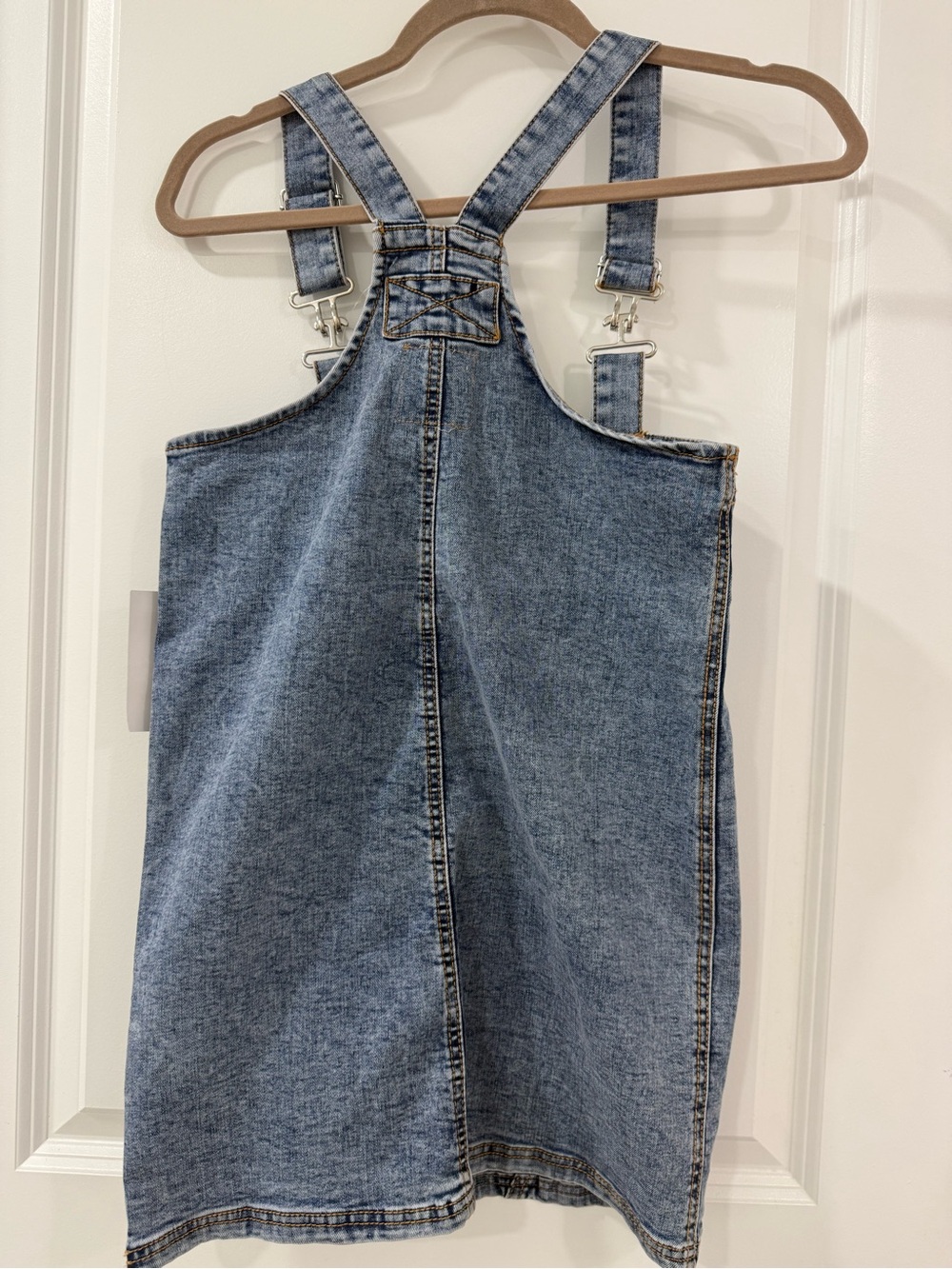 Denim Overall Midi Dress - Blue